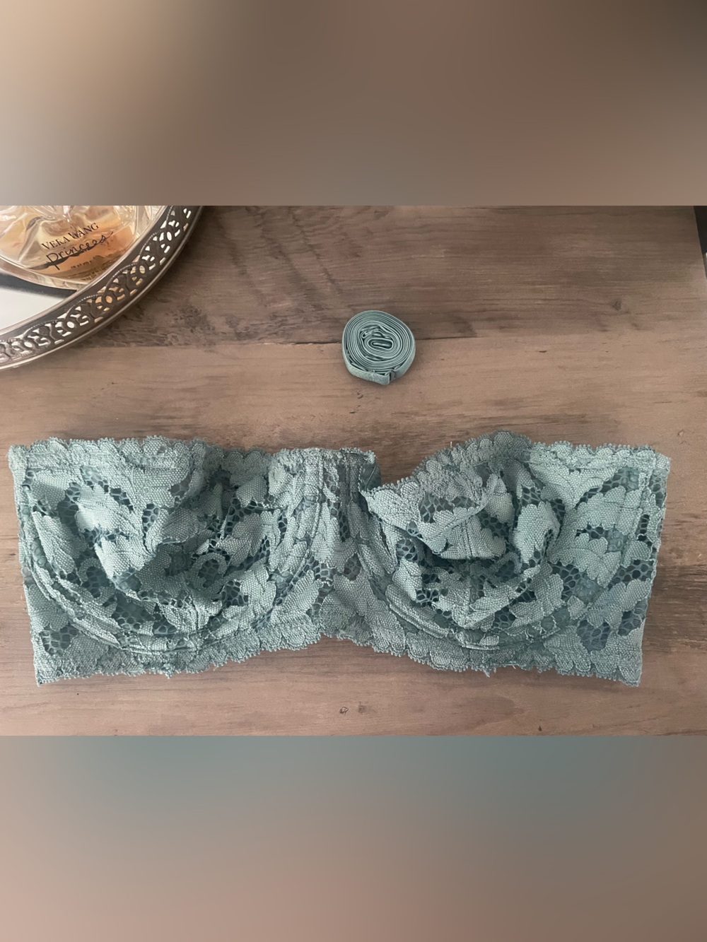 Intimately by Free People Lace Bandeau Bralette in Dusty Teal - 32C